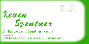 kevin szentner business card